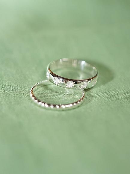 Daisy London Star Engraved Band Ring, Silver - view 2, Silver