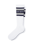 Carhartt WIP Connors Stripe Logo Socks, White/Aura