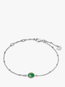 Daisy London Gemstone Bobble Chain Bracelet, Silver/Aventurine, Aventurine