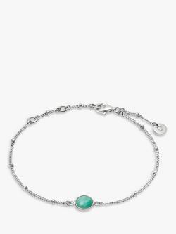 Daisy London Gemstone Bobble Chain Bracelet, Silver/Aventurine, Amazonite
