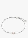 Daisy London Gemstone Bobble Chain Bracelet, Silver/Rose Quartz