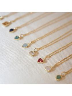 Daisy London Birthstone Pendant Necklace - view 2, January/Garnet