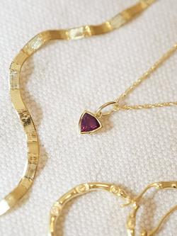 Daisy London Birthstone Pendant Necklace - view 2, February/Amethyst