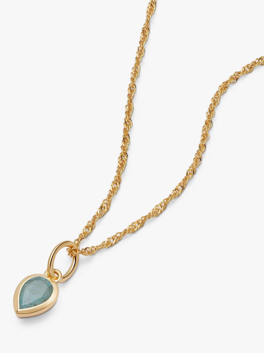 Product image 1 of 5, which shows Daisy London Birthstone Pendant Necklace, March/Aquamarine