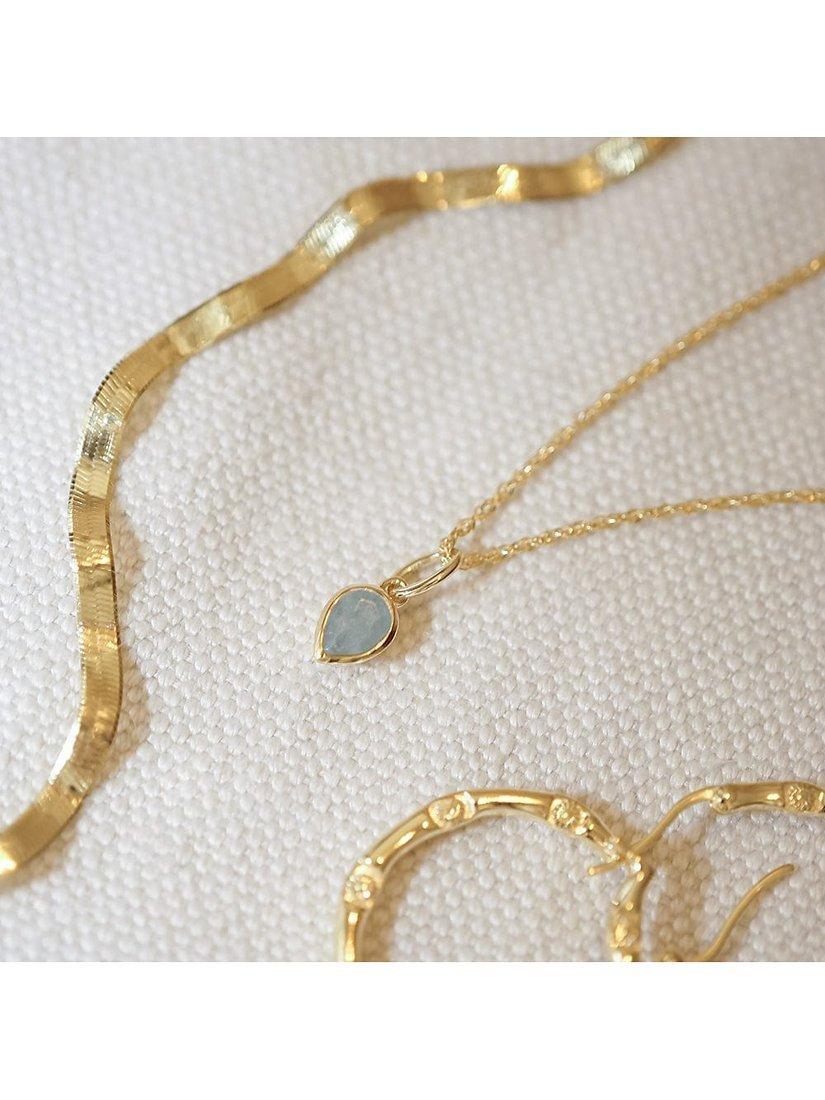 Product image 2 of 5, which shows Daisy London Birthstone Pendant Necklace, March/Aquamarine
