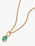 Daisy London Birthstone Pendant Necklace, May/Emerald