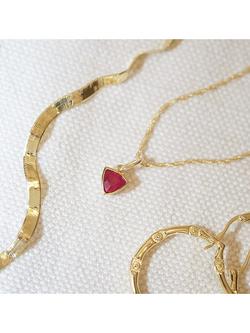 Daisy London Birthstone Pendant Necklace - view 2, July/Ruby