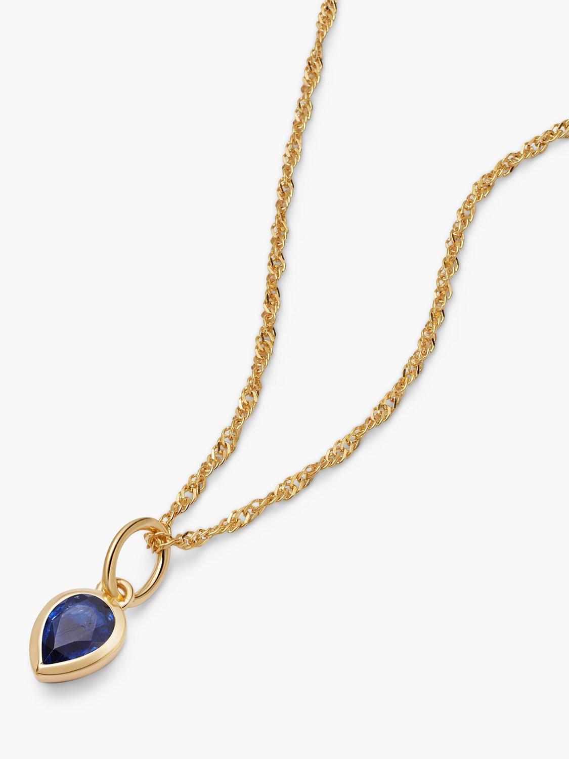Product image 1 of 5, which shows Daisy London Birthstone Pendant Necklace, September/Sapphire