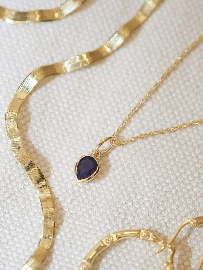 Product image 2 of 5, which shows Daisy London Birthstone Pendant Necklace, September/Sapphire