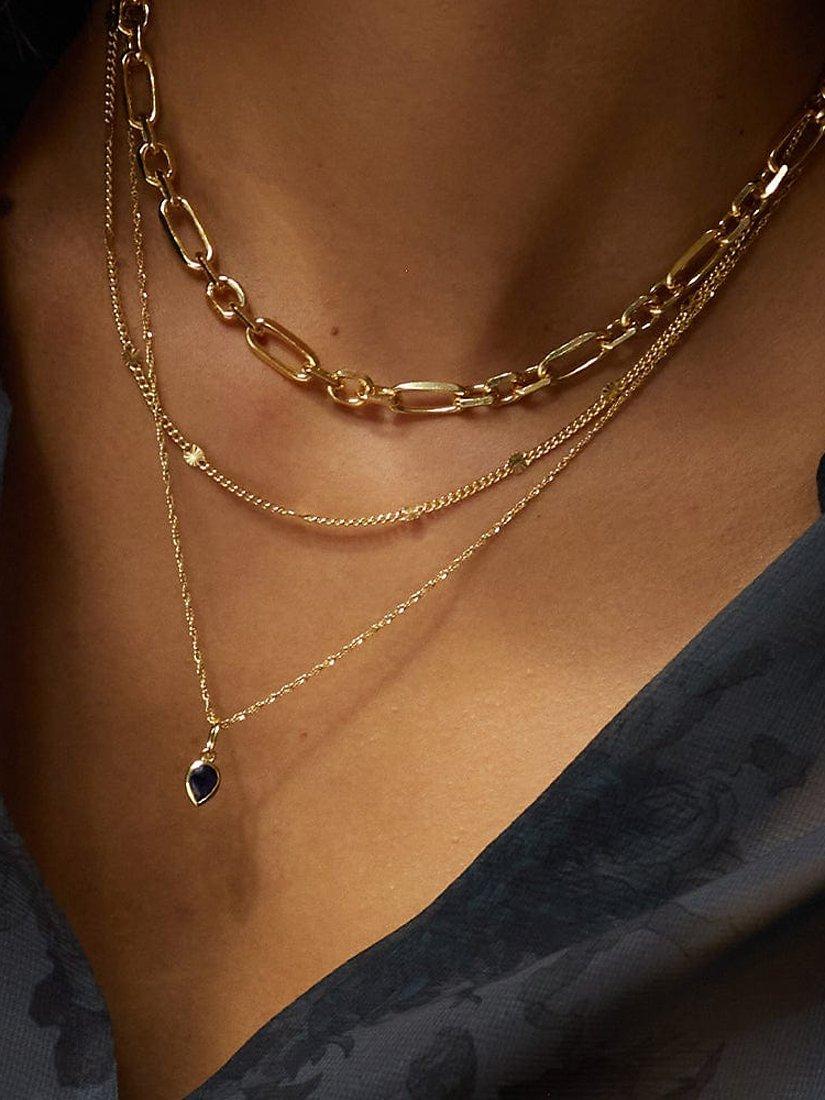 Product image 3 of 5, which shows Daisy London Birthstone Pendant Necklace, September/Sapphire