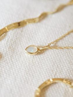 Daisy London Birthstone Pendant Necklace - view 2, October/Opal