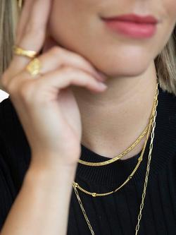 Daisy London Sunburst Engraved Layered Chain Necklace, Gold - view 2, Gold