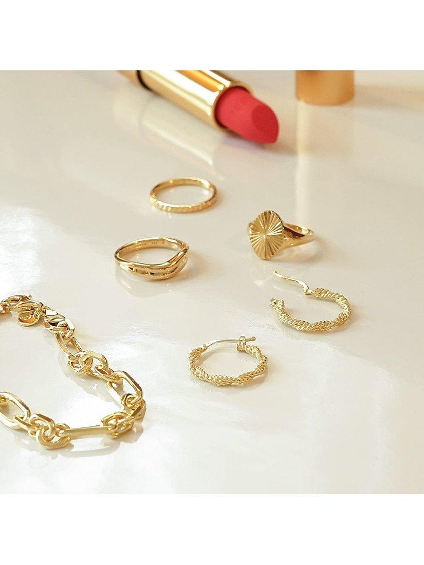 Daisy London Textured and Rope Twist Hoop Earrings, Pack of 2, Gold