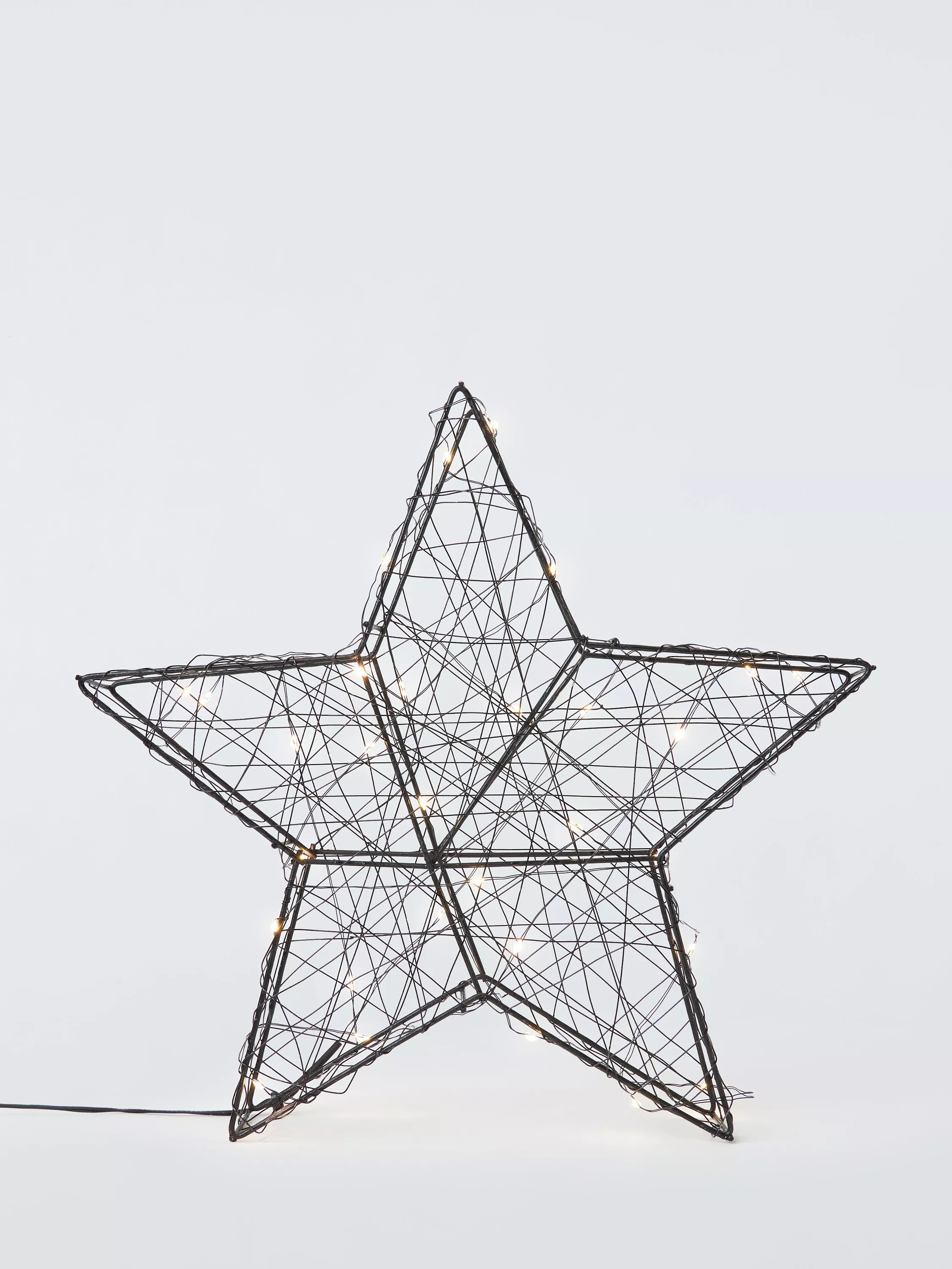 John Lewis Micro LED Wire Star, Black