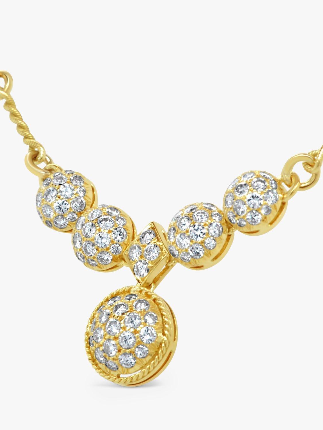 Product image 3 of 4, which shows Milton & Humble Jewellery Second Hand 14ct Yellow Gold Pave Diamond Collar Necklace