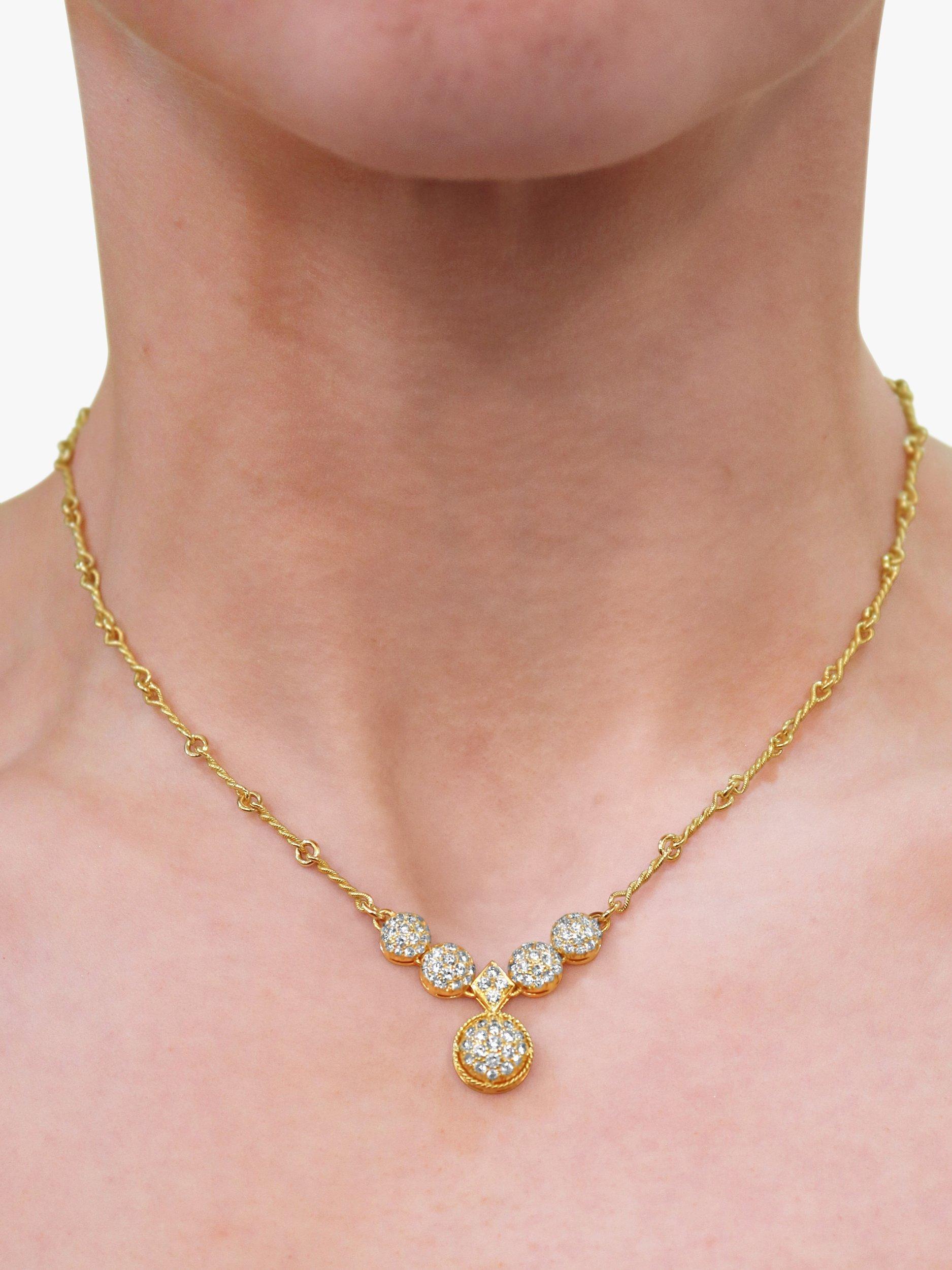 Product image 4 of 4, which shows Milton & Humble Jewellery Second Hand 14ct Yellow Gold Pave Diamond Collar Necklace