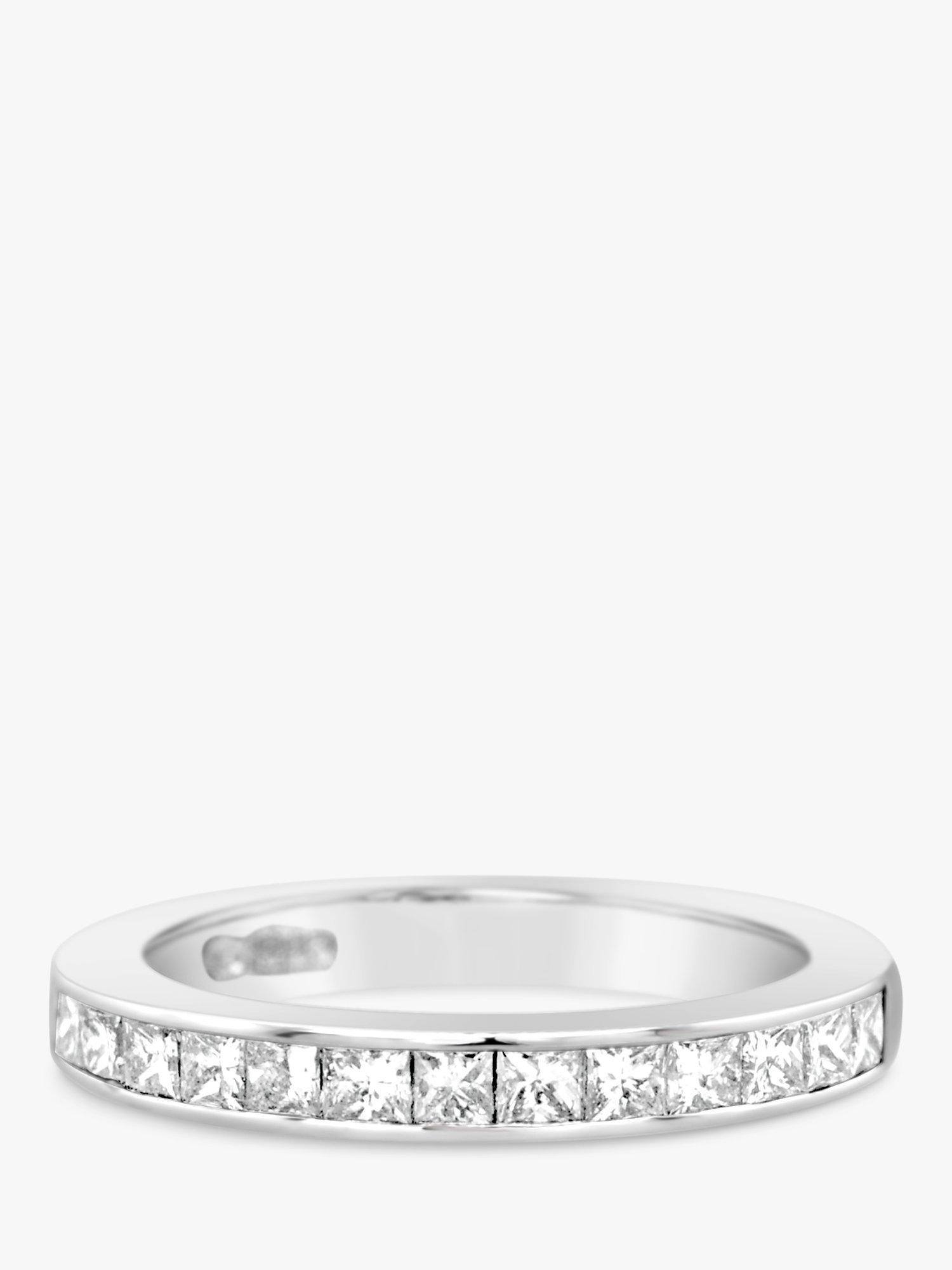 Product image 1 of 4, which shows Milton & Humble Jewellery Pre-Loved Platinum Diamond Half Eternity Ring