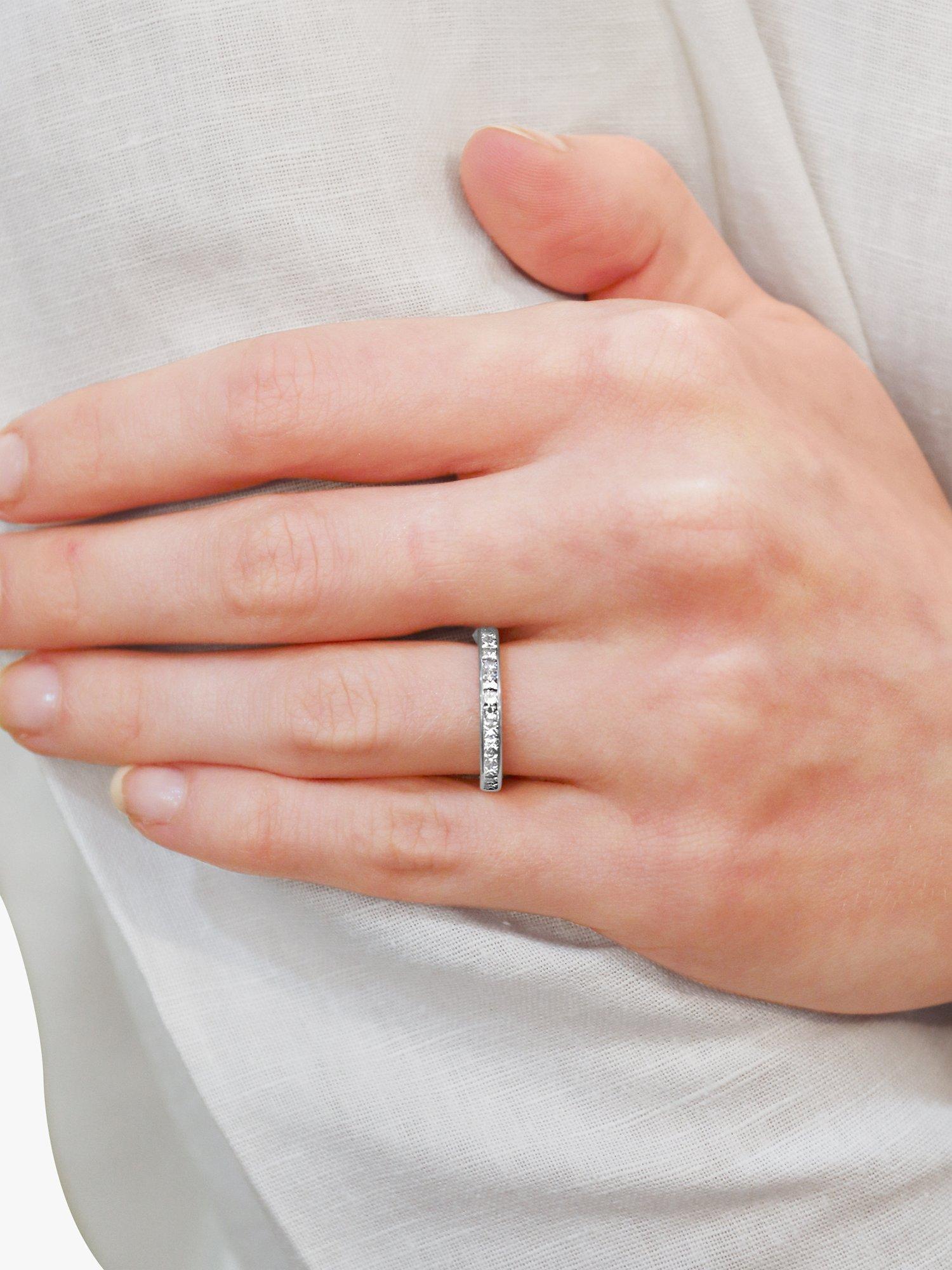 Product image 4 of 4, which shows Milton & Humble Jewellery Pre-Loved Platinum Diamond Half Eternity Ring