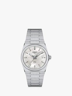 Tissot T1372101111100 Unisex PRX 35 Mother of Pearl Dial Watch, Silver, Mother Of Pearl