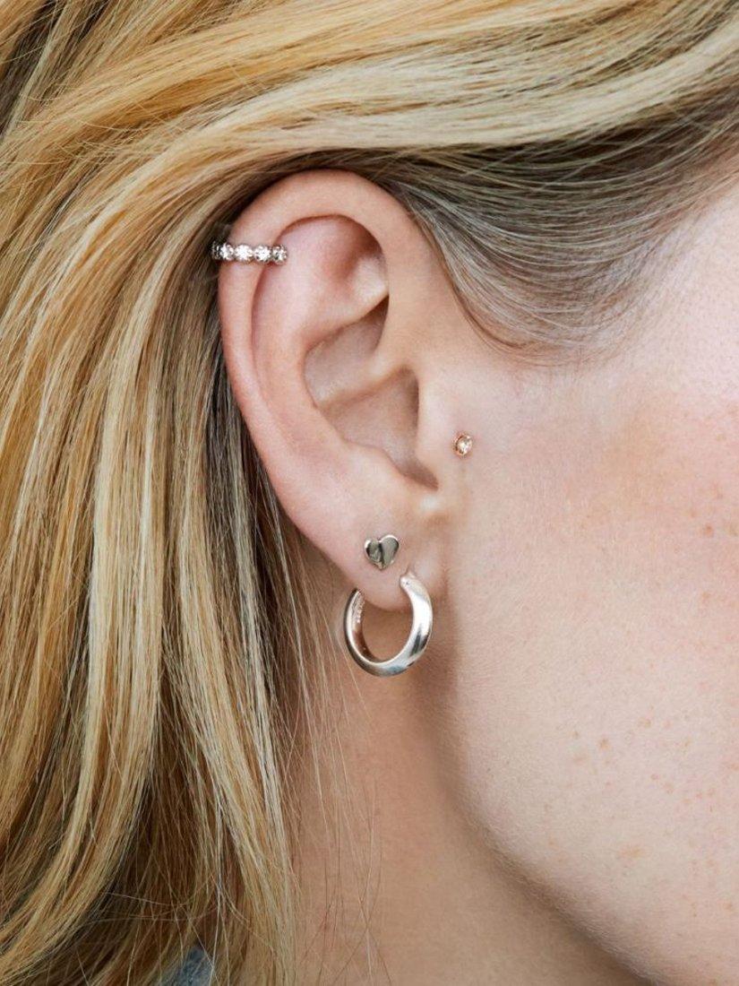 Product image 3 of 5, which shows Dinny Hall Signature Chunky Hoop Earrings, Silver