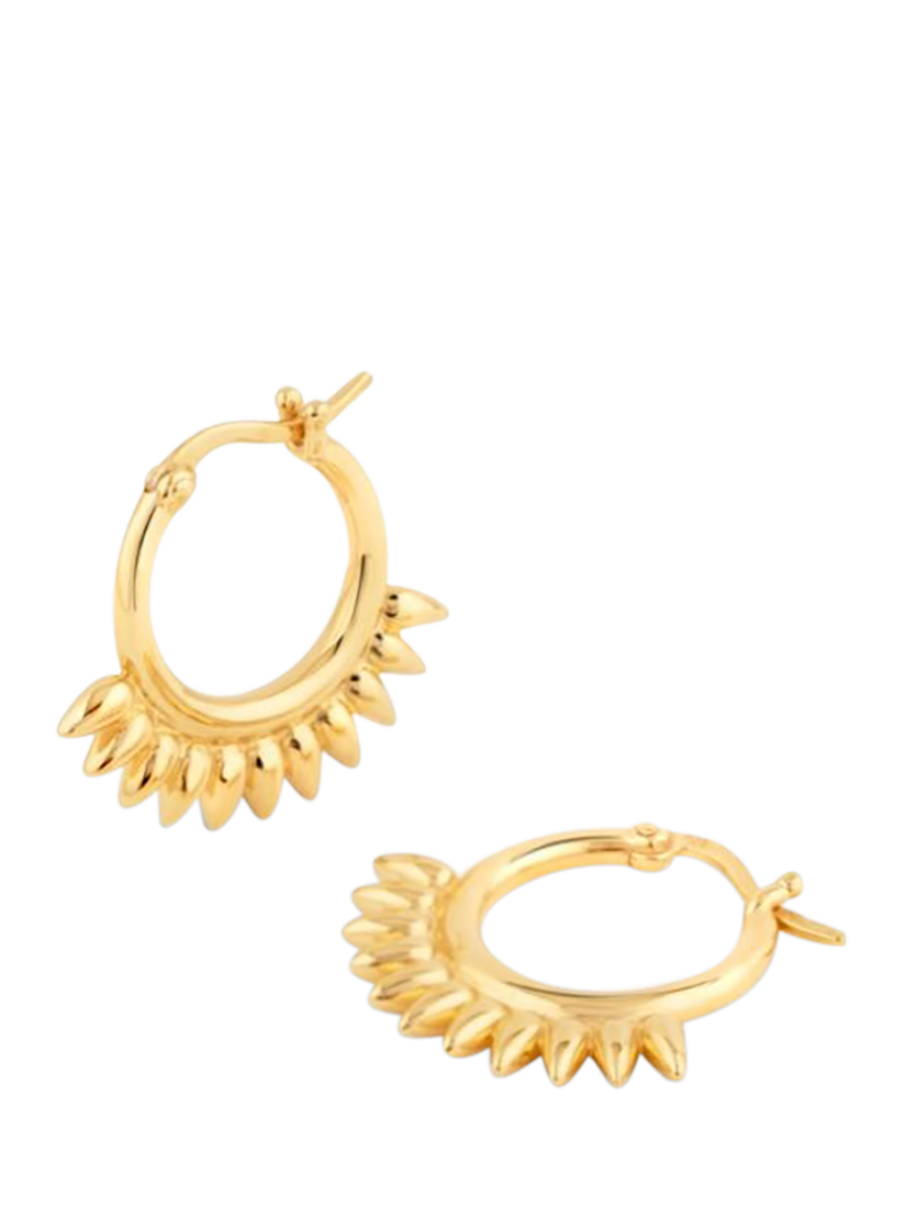 Dinny Hall Sunbeam Small Fringe Huggie Hoop Earrings, Gold