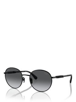 CHANEL Polarised Round Sunglasses CH4282, Black, Black