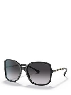 CHANEL Square Sunglasses CH5210Q, Black, Black
