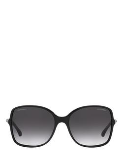 CHANEL Square Sunglasses CH5210Q, Black - view 2, Black