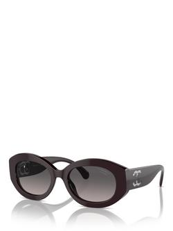 CHANEL Polarised Oval Sunglasses CH5528, Red Vendome, Red Vendome
