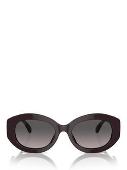 CHANEL Polarised Oval Sunglasses CH5528, Red Vendome - view 2, Red Vendome
