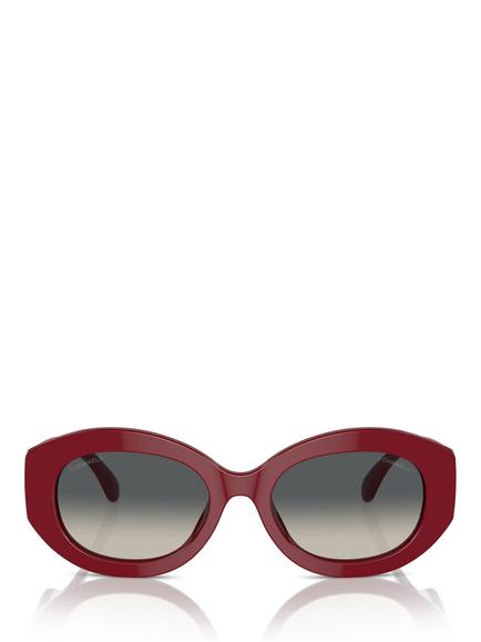 CHANEL Oval Sunglasses 0CH55 Red/Gradient - view 2, Red