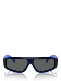 CHANEL Shield Sunglasses CH6057, Black Blue/Grey - view 2, Black Blue/Grey