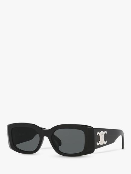 Celine CL000467 Women's Rectangular Sunglasses, Black