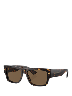 Dolce & Gabbana DG44515 Men's Rectangular Sunglasses, Havana, Havana
