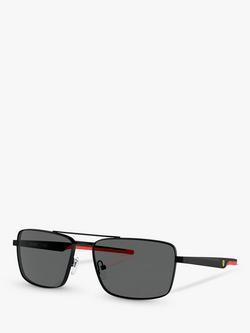 Scuderia Ferrari FZ5001 Men's Square Sunglasses, Matte Black/Black, Matte Black/Black