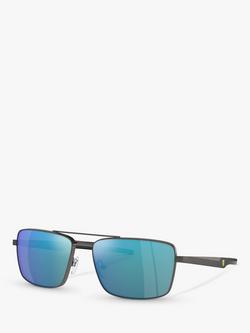 Scuderia Ferrari FZ5001 Men's Polarised Rectangular Sunglasses, Dark Gunmetal, Dark Gunmetal