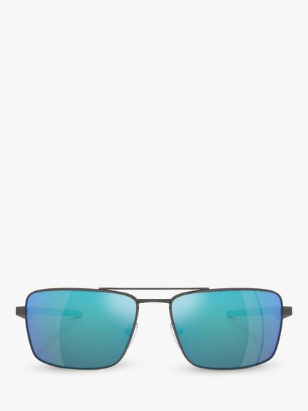 Scuderia Ferrari FZ5001 Men's Polarised Rectangular Sunglasses, Dark Gunmetal - view 2, Dark Gunmetal