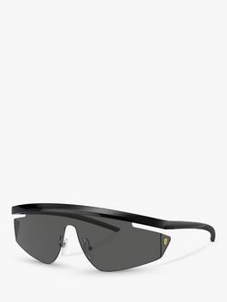 Scuderia Ferrari FZ6001 Men's Wrap Sunglasses, Black, Black