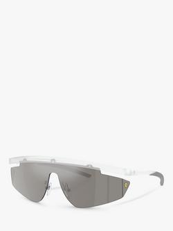 Scuderia Ferrari FZ6001 Men's Wrap Sunglasses, Transparent Grey, Transparent Grey