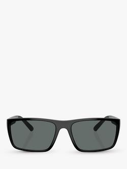 Scuderia Ferrari FZ6003U Men's Polarised Rectangular Sunglasses, Black/Black - view 2, Black/Black