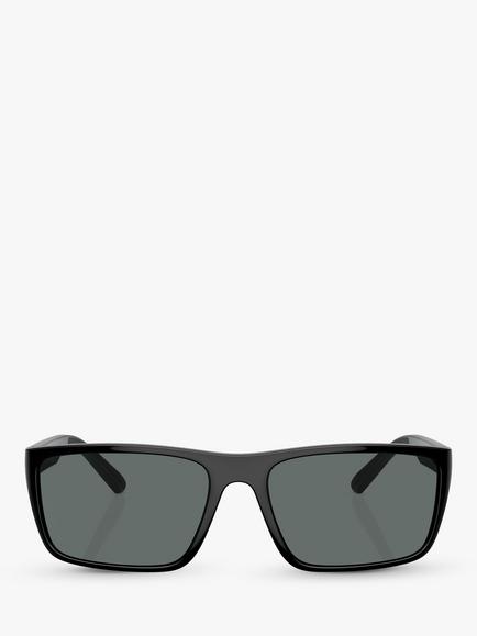 Scuderia Ferrari FZ6003U Men's Polarised Rectangular Sunglasses, Black/Black - view 2, Black/Black