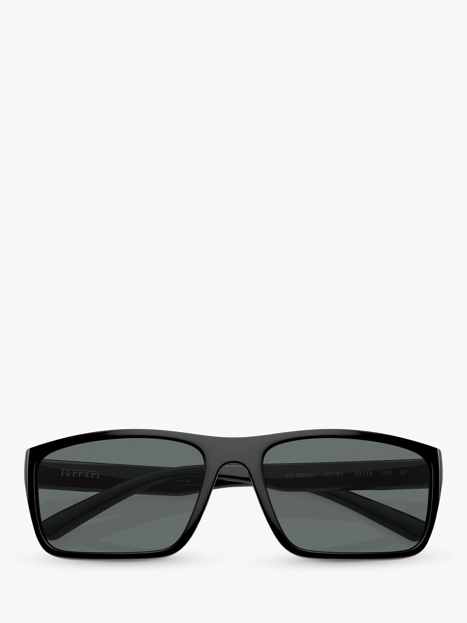 Product image 5 of 6, which shows Scuderia Ferrari FZ6003U Men's Polarised Rectangular Sunglasses, Black/Black
