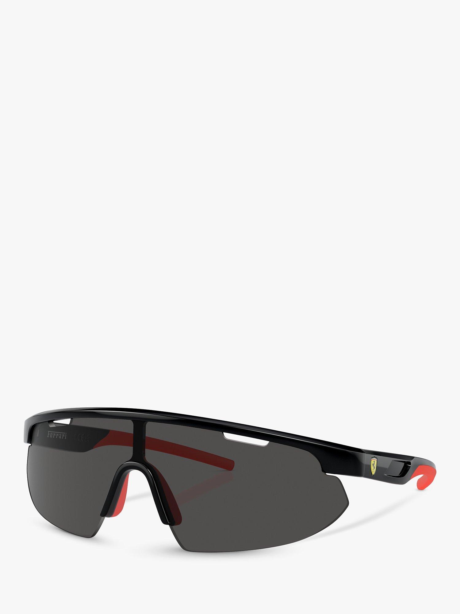 Product image 1 of 6, which shows Scuderia Ferrari FZ6004U Men's Wrap Sunglasses, Black