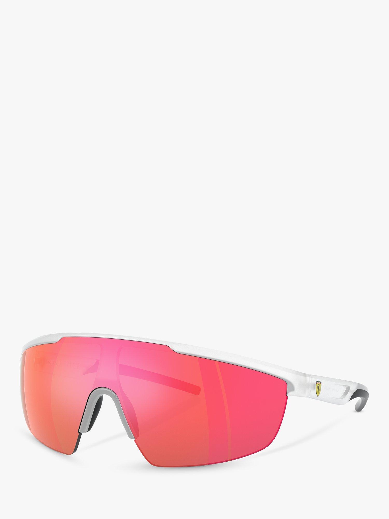 Product image 1 of 6, which shows Scuderia Ferrari FZ6005U Men's Wrap Sunglasses, Opal Grey