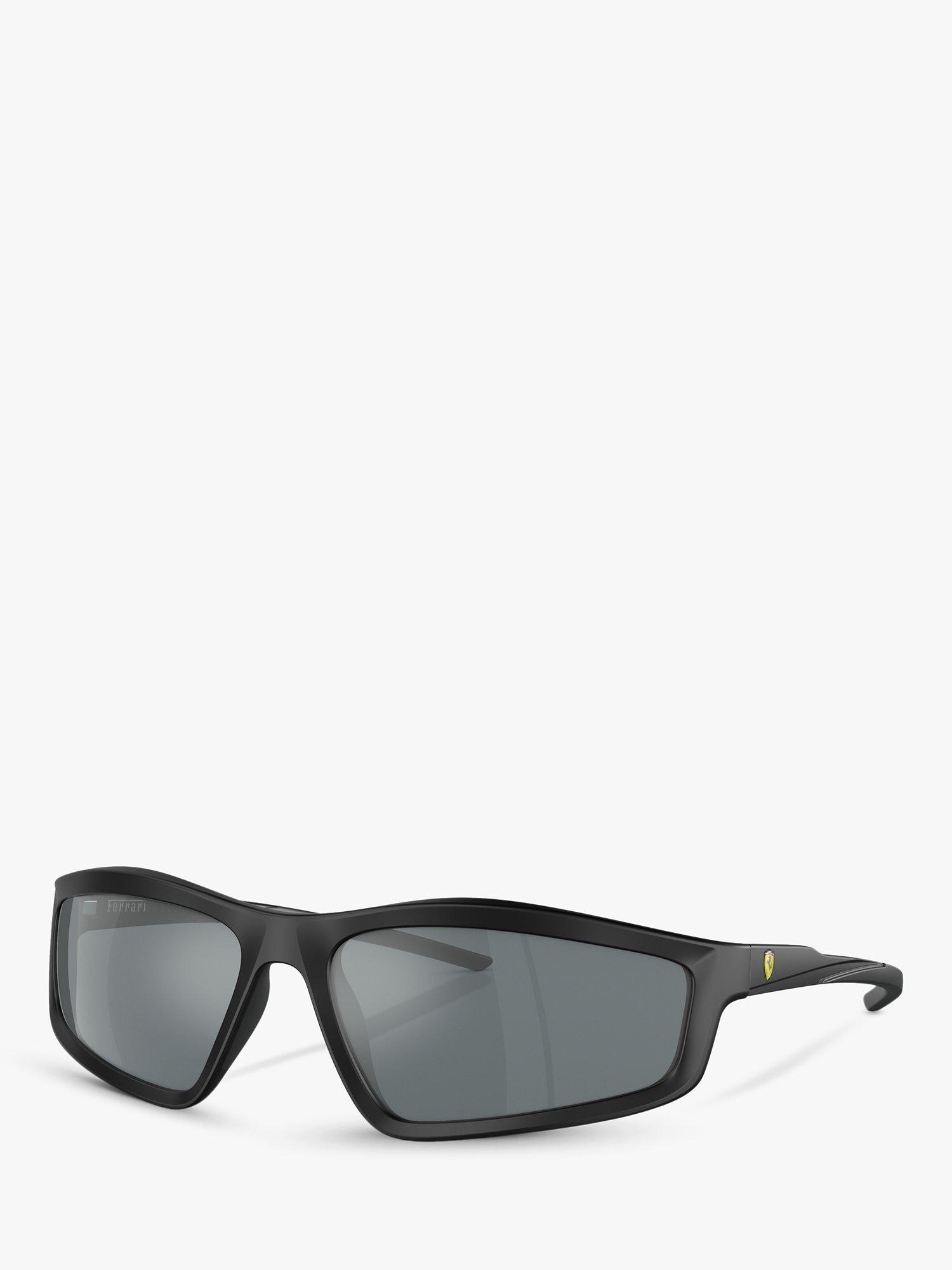 Product image 1 of 6, which shows Scuderia Ferrari FZ6007U Men's Wrap Sunglasses, Matte Black
