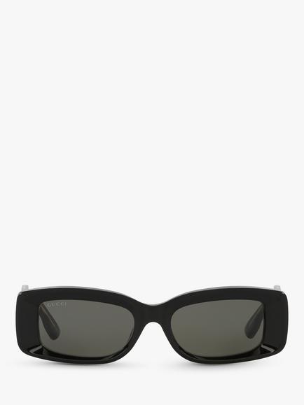 Gucci GC002199 Women's Rectangular Sunglasses, Black - view 2, Black