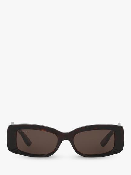 Gucci GC002199 Women's Rectangular Sunglasses, Tortoise - view 2, Tortoise