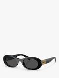 Miu Miu MU06ZS Women's Oval Sunglasses, Black