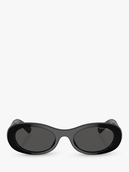 Miu Miu MU06ZS Women's Oval Sunglasses, Black - view 2, Black