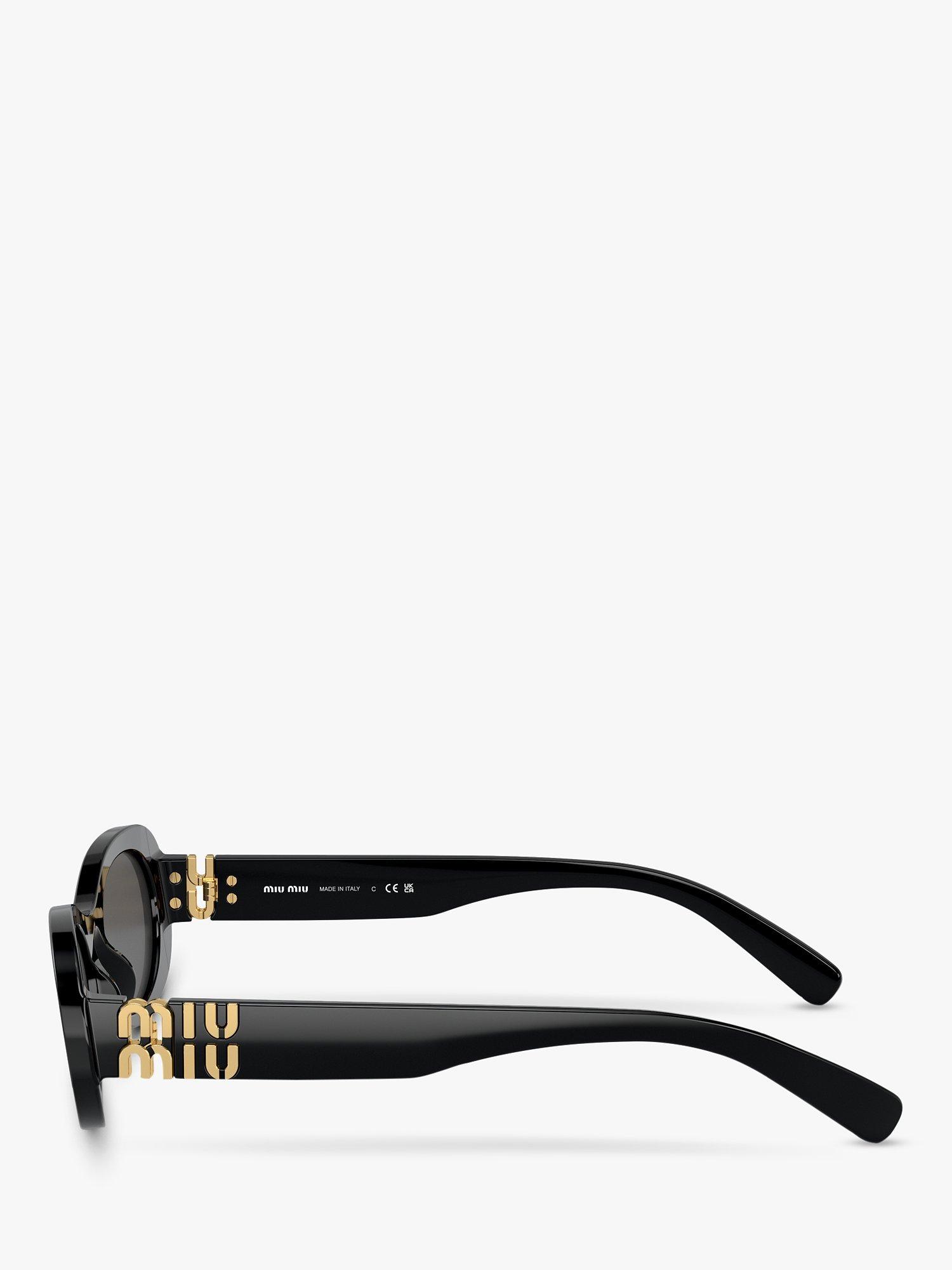 Product image 3 of 5, which shows Miu Miu MU06ZS Women's Oval Sunglasses, Black